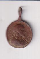 Corazón de Jesús. Medalla (AE 17 mm.) R/Corazón de maría. Siglo XVII-XVIII