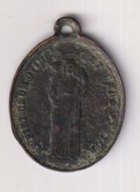 María sin pecado original. Medalla (AE 34 mm.) R/Jesús. Siglo XIX