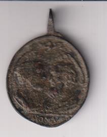 Jesús. medalla (AE 30 mm.) R/Bustos enfrentados de pedro y pablo, Exergo: Roma. Siglo XVII