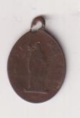 Virgen con Niño Jesús. Medalla (AE 18 mm.) R/Jesús o Santo. Ley en Japonés? Siglo XIX
