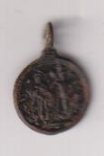S. Antonio de Car. medalla (AE 15 mm.) R/Santos. Siglo XVII-XVIII