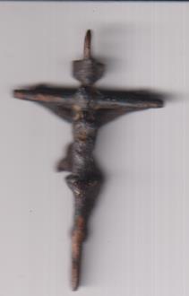 Jesús en la Cruz. (AE 48 mm.) R/Virgen. Siglo XVII