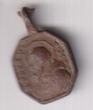 Santo Domingo Soriano. Medalla (AE 18 mm.) R/Sam pius V. Siglo XVII-XVIII