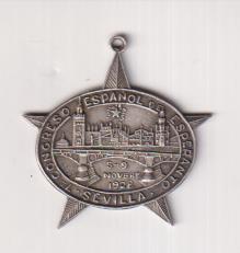 Congreso Español de Esperanto. Sevilla, Noviembre 1928. Medalla (AE plateada) 
