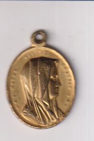Pío IX. Medalla (AE dorada 30 mm.) R/Mater Divinae Gratiae. Siglo XIX