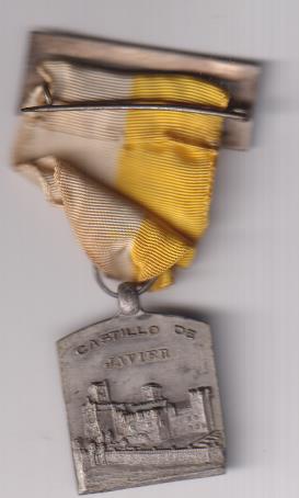 S. Francisco Javier. 1552-1952. Medalla (AE Plateado 28 mm.) R/Castillo de Javier. Con cinta
