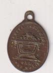 Santa Filomena. Medalla (AE 20 mm.) R/Escudo de 3 flechas. Siglo XIX