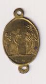 Jesús portando la Cruz entre un soldado romano y Dos Mujeres y palma. AE 22. Siglo XVIII-XIX