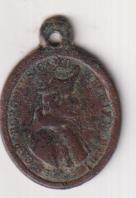 San Carlos Borromeo. Medalla (Ae 24 mms.) R/ Virgen( difícil de leer) Siglo XVIII