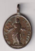 Pavperes Evangeliz. Medalla (AE 25x20 mms.) R/ Salvs Aneimorum. Siglo XVII-XVII. RARA