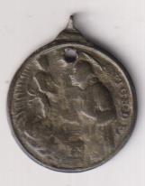 Beato Pio V. (Pont. Max) Medalla (AE 25 mms.) R/ San Antonio de Padua. Siglo XVII