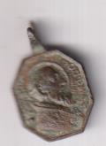 Santa Rosa de Lima. Medalla (AE 18 mms.) R/ San Pío V. Siglo XVII