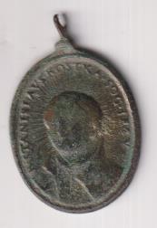 San Estanislao de Kostka. Medalla (AE 31 mms.) R/ Dos Santos (Jesuitas) Siglo XVII. RARA