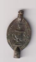 antigua Medalla o aplique (AE 28 mms.) Jarrón o ánfora. R/dibujo floral
