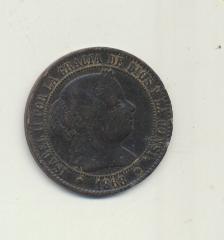Isabel II. 2 1/2 Céntimos de Escudo. AE. 1868. Barcelona OM. Cal. 641