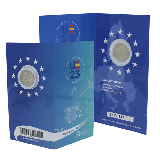 PRESIDENCIA UE. FNMT-RCM. 2 EURO. 2023. CARTERA NUMERADA. PROOF