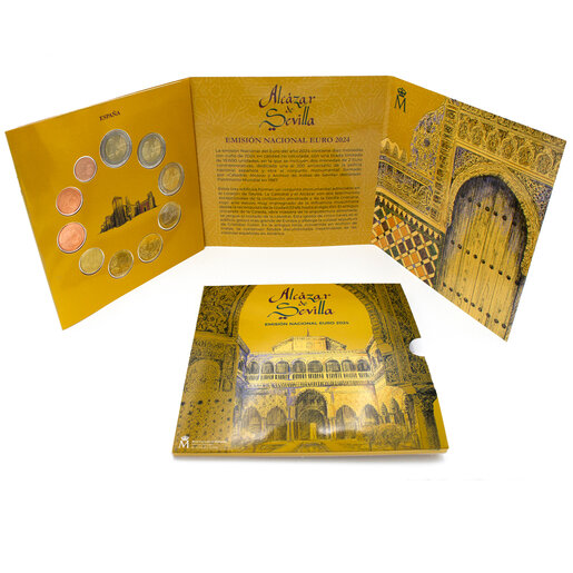 EUROSET 2024. ALCÁZAR DE SEVILLA. FNMT-RCM. CARTERA OFICIAL NUMERADA (10 PIEZAS). SC