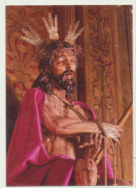 Foto postal (10,5x7) Stmo. Cristo de la Coronación de Espinas. Iglesia de la Anunciación-Sevilla. Al dorso, Lagares