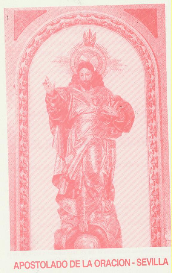 Estampa (17x11, 5) Apostolado de la Oración. Sevilla 1992