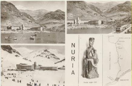 Foto-postal. Santuari de la Mare de Deu de Nuria. Fot. J. Guilera. Franqueada y fechada en Nuria en 1964