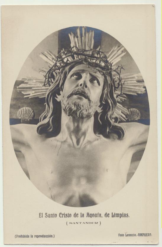 Foto-Postal. El Santo Cristo de la agonía de Limpias (Santander) Foto-Leoncio. Ampuero