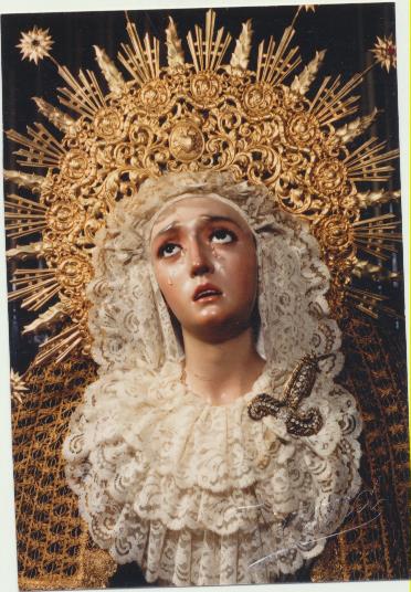 Fotografía (9x6) Hermandad de Jesús despojado. Capilla de Molviedro. Sevilla 1988. Año Mariano