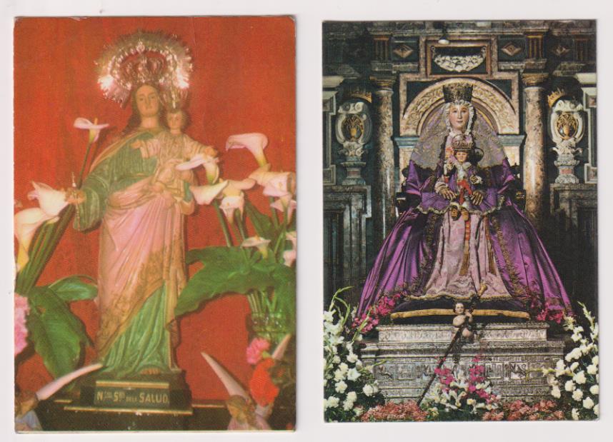 Lote de 2 Estampas (10,5x7 cms.) La Virgen de los Reyes y Ntra. Sra. de la Salud. Sevilla