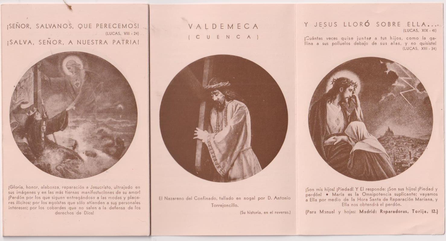 Estampas (13,5x9) de 20 páginas en acordeón, de Imágenes Religiosas dañadas durante los años 30