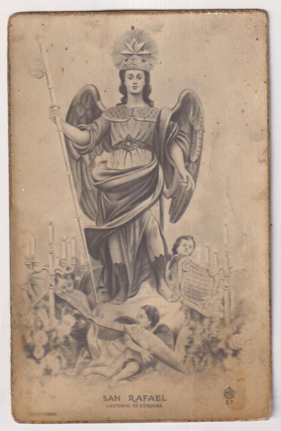San Rafael. Custodio de Córdoba. Dedicada al dorso