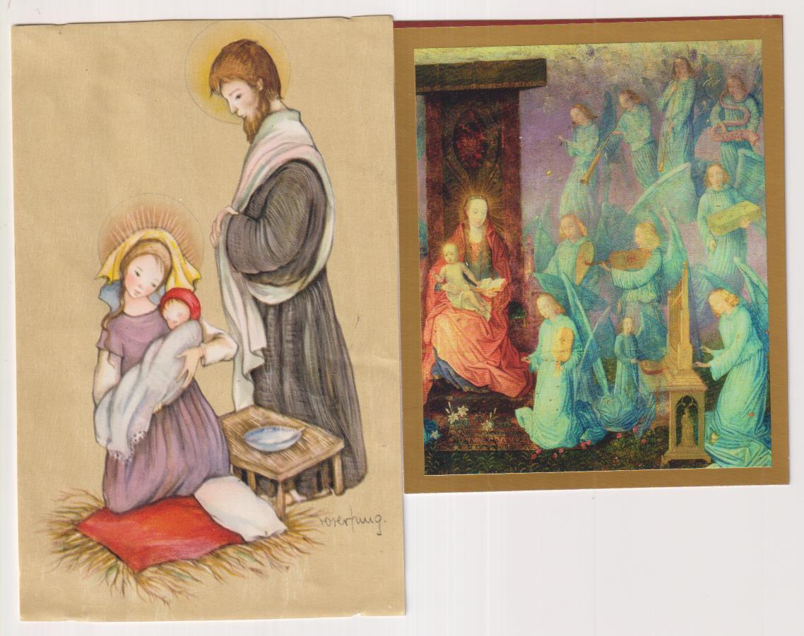 Lote de 2 postales de felicitación de navidad. Sin usar