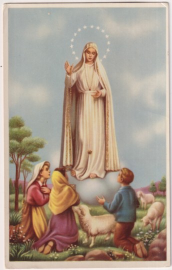 Postal de Fátima. Fechado al dorso: Écija 16 Jul. 1963