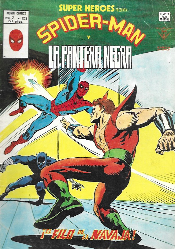 Súper Héroes v2. Vértice 1974. Nº 123 Spiderman y La Pantera Negra