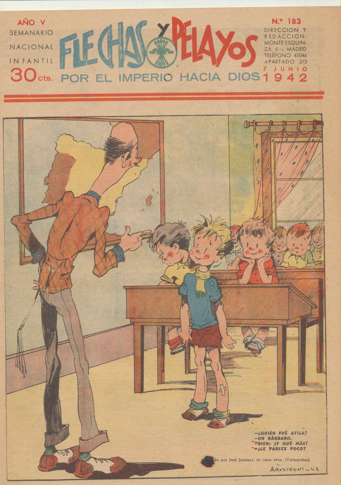 Flechas y Pelayos nº 183. FE Y JONS 1938
