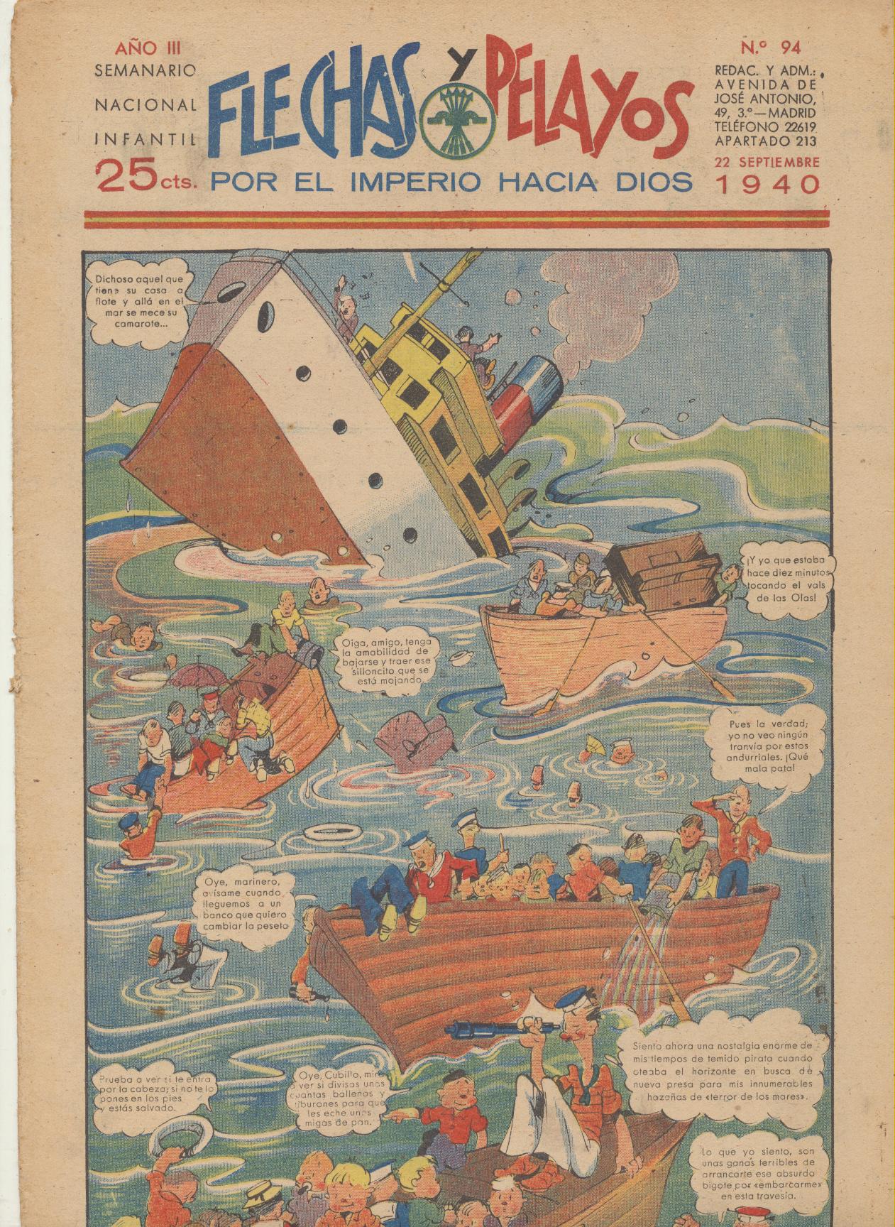 Flechas y Pelayos nº 94. FE Y JONS 1938