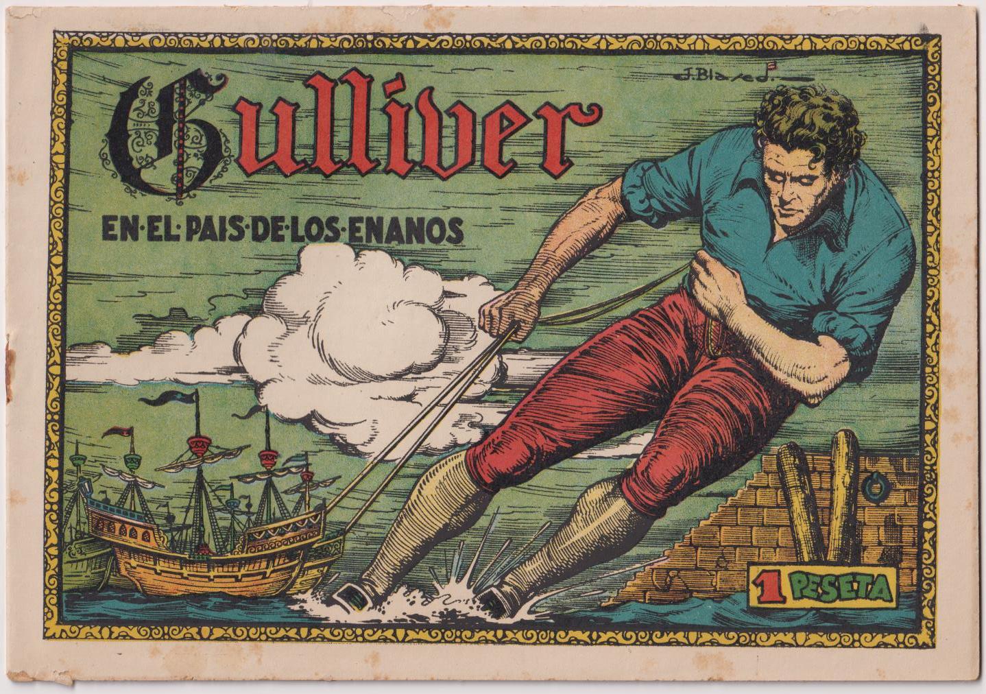 Gulliver en el País de los enanos. Cuadernos Selectos Cisne nº 8. Cliper 1942. Portada J. Blasco