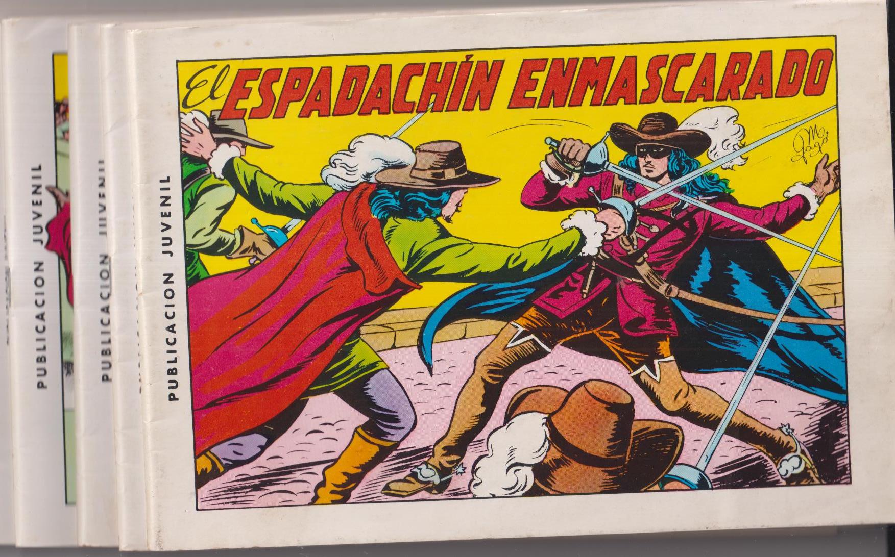 El Espadachín Enmascarado. 6 ejemplares: del 1 al 6. Valenciana 2ª Edición 1981. 3 en 1