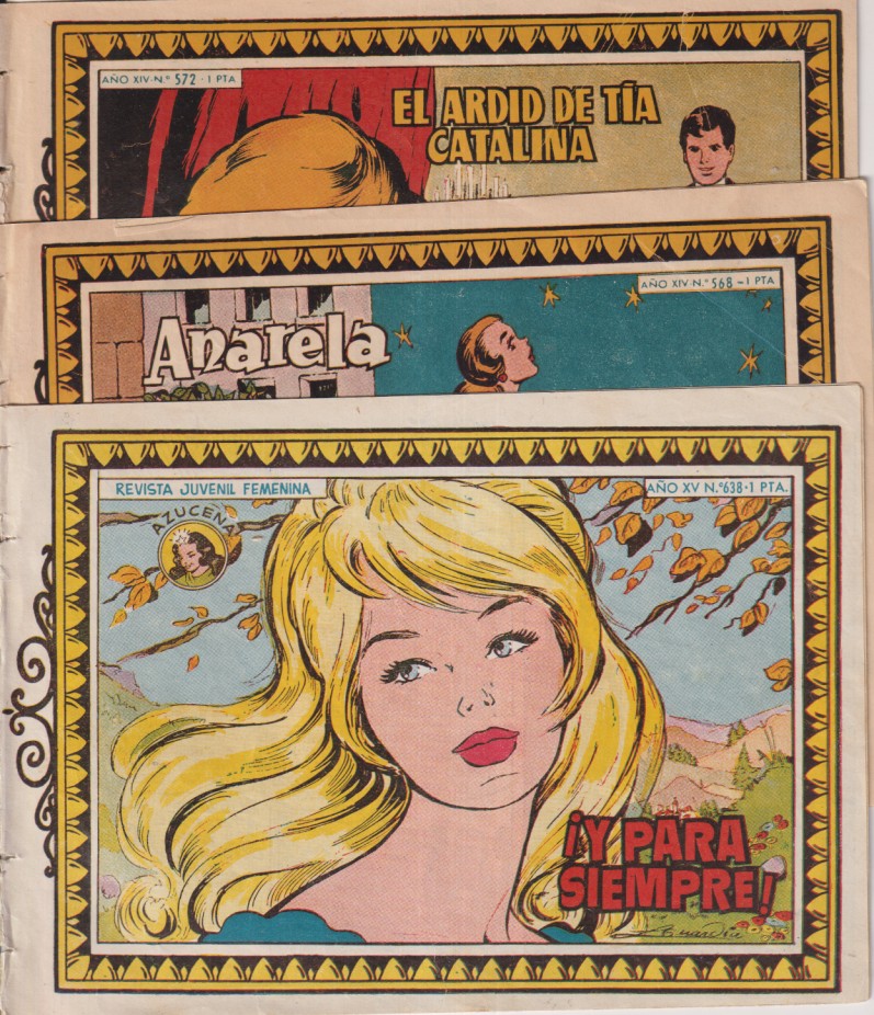 Azucena. Toray. Lote de 3 Ejemplares: 568,572 y 638