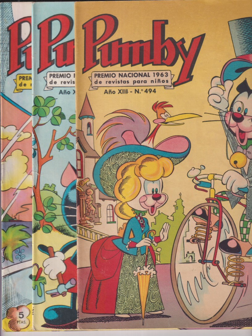 Pumby. Valenciana 1967. Lote de 3 Ejemplares: 494,495 y 497.