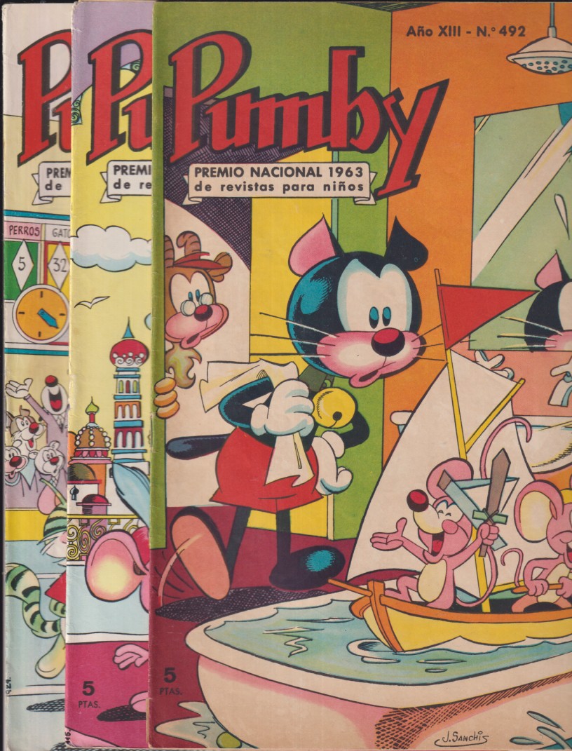 Pumby. Valenciana 1967. Lote de 3 ejemplares: 492,496 y 510
