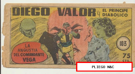 Diego Valor nº 103. Editorial Cid 1954