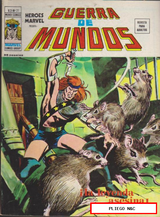 Heroes Marvel v2. Vértice 1975. Nº 21 Guerra de Mundos