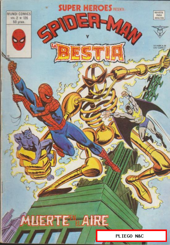 Súper Héroes v2. Vértice 1974. Nº 126 Spider-Man y la Bestia