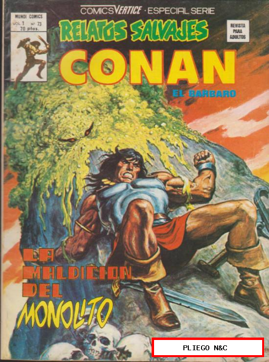 Relatos Salvajes. Vértice 1974. Nº 73 Conan el Bárbaro