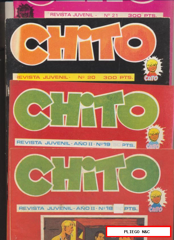 Chito. Lote de 3 ejemplares: 18, 19 y 20