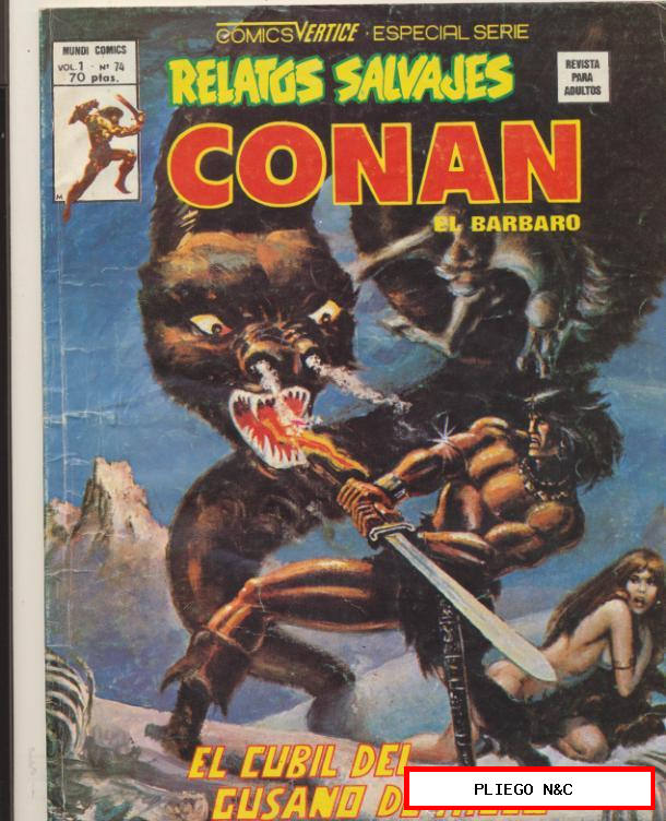 Relatos Salvajes. Vértice 1974. Nº 74 Conan el Bárbaro