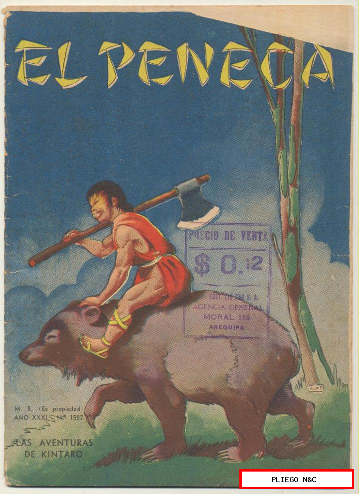 el peneca nº 1587. Editorial zig zag. Santiago de chile. Año 1939