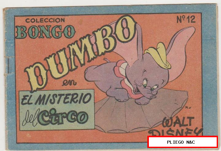 bongo nº 12. Dumbo en el misterio del circo. Ersa 1949