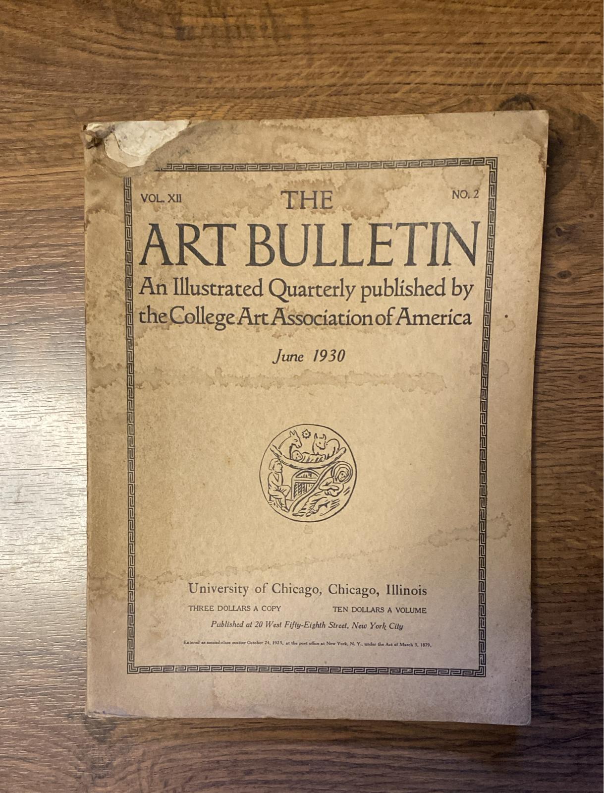 The Art Bulletin. Vol. XII, Nº 2. June 1930. University of Chicago. (31x23,5) 96 páginas con fotografías