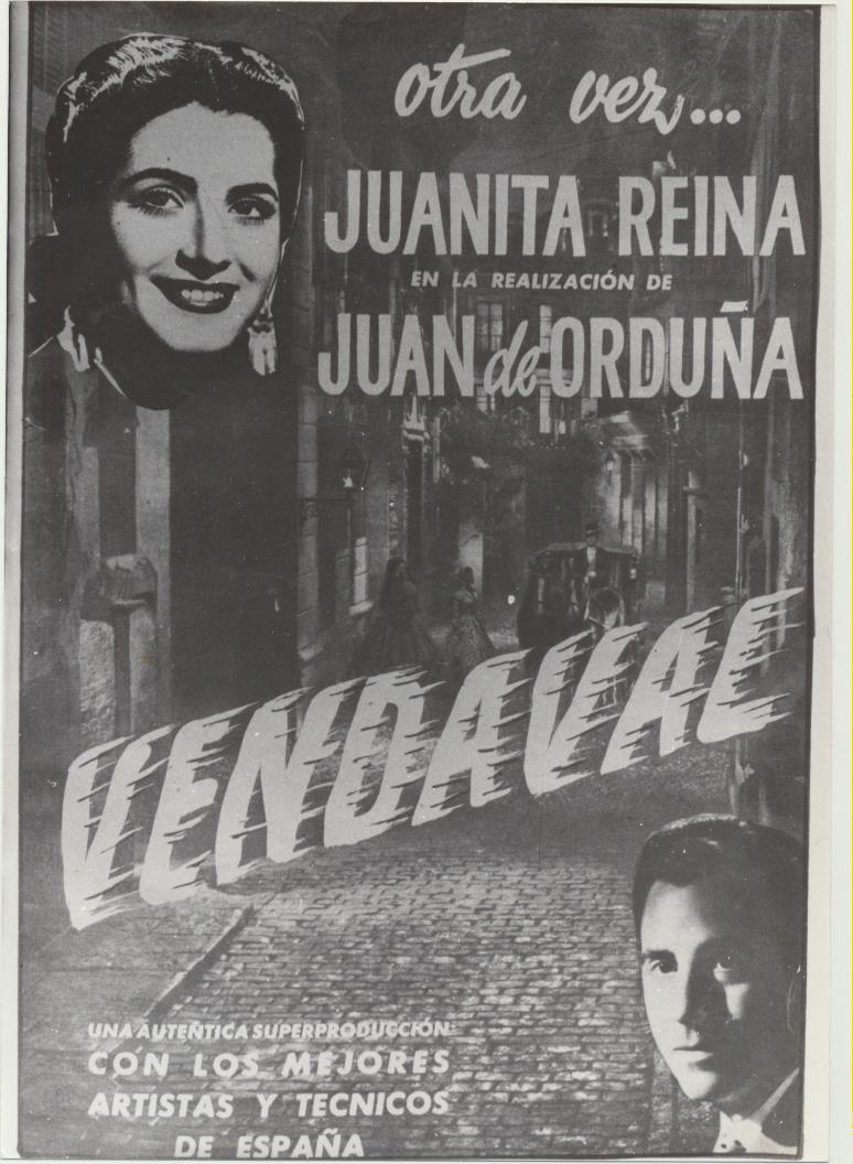 Fotografía (18x13) de un cartel de Vendaval, con Juanita Reina