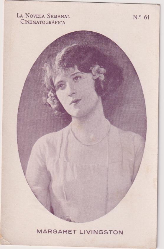 Postal (14x9) La Novela Femenina Cinematográfica nº 61. Margaret Livingston